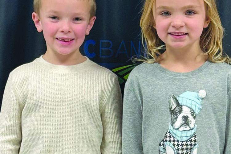 WAYLON WILSON (left) and Raegan Rogers, kindergarten