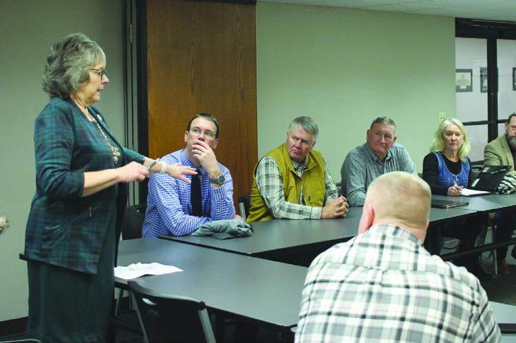 DISTRICT 7 STATE Rep. Peggy McGaugh begins the state Highway A discussions. SOPHIA BALES | Staff