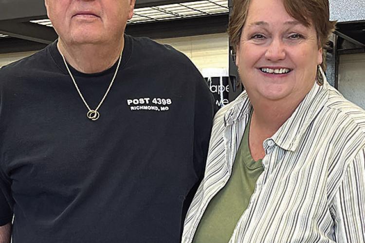 Don Lake, left, the founder of Gap Assistance Program of Ray County (GAP) and Pastor Cathy Myers, of Richmond United Methodist, oversee the running, distribution, fundraising and stocking of the pantry and GAP shelves. The clientele has grown exponentially with the rising of food and nonfood prices in stores. SOPHIA BALES | Staff