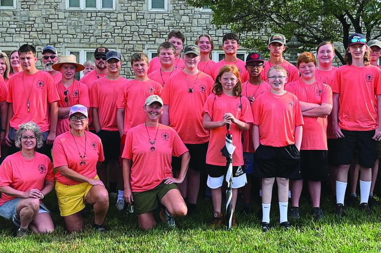 Richmond Area Boy Scouts Troop 324 gather together at the Methodist Church before heading off to camp near Osceola, Mo. SOPHIA BALES | Staff