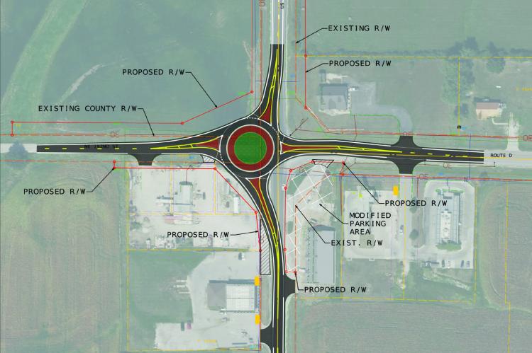 Roundabout proposed to improve Route D and U.S. 69 traffic