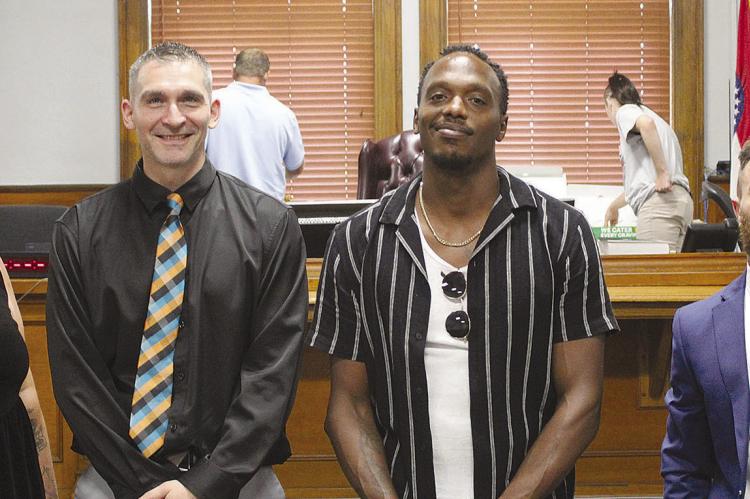 ASHLEY ROTH, LANDON DICKEY, D’Andre Williams and Randy Estenbaun complete the Ray County Drug Court program. SHARON DONAT | Staff