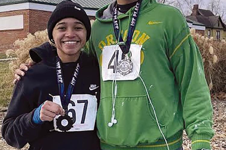 The first annual Jingle Jog took place recently, turning Economic Development Director James Gorham’s idea into reality. The 5k was a fundraiser for the Richmond Area Chamber of Commerce’s Christmas Fund and the City of Richmond Gym Improvement Fund. Nineteen runners turned out for the event. Shown above are the firstplace women’s and men’s winners: Candi Calvert (left) and Scott Reed. CITY OF RICHMOND | Submitted