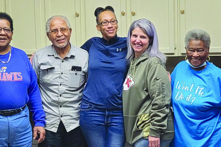MEMBERS OF ST. JOHN’S CME Church hosted a homemade soup fundraiser. Members participating included Richard Williams (from left), Robert Williams, Charles Williams, Keesha Johnson, Timberly Thronberg, Jackie Lee, Genevieve Johnson and Reverend Rance Williams.