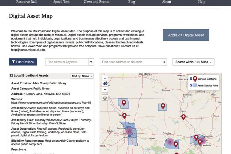 THE UNIVERSITY of Missouri’s Digital Asset Map is accessible online. MOBROADBAND.ORG | Submitted