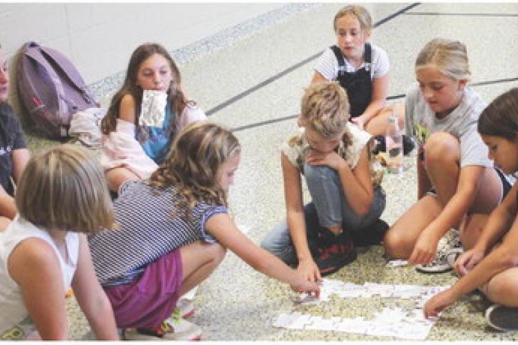 STEPHANIE SCHOENECK, left, is a resident of Orrick and community member who is leading the Girls on the Run program for the Orrick R-XI School District, along with Rhonda Roe, an Orrick faculty member. SOPHIA BALES | Staff