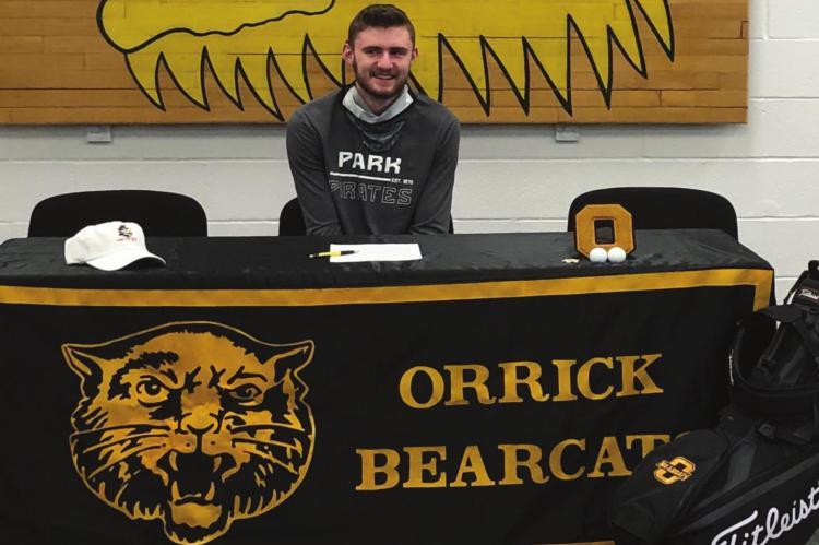 ORRICK SENIOR Dylan Comstock is ready to formally sign his letter of intent to play men’s golf at Park University. SUBMITTED PHOTO