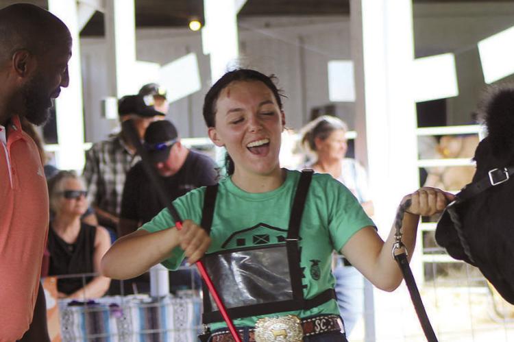 SAVANNAH CALLAHAN guides her heifer around the show ring. SHARON DONAT | Staff