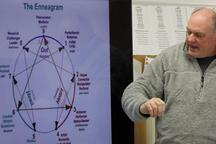 GUEST SPEAKER, Kevin Ellers discusses personality and how you can handle stress at a crisis team meeting, sponsored by the Richmond Salvation Army. SOPHIA BALES | Staff