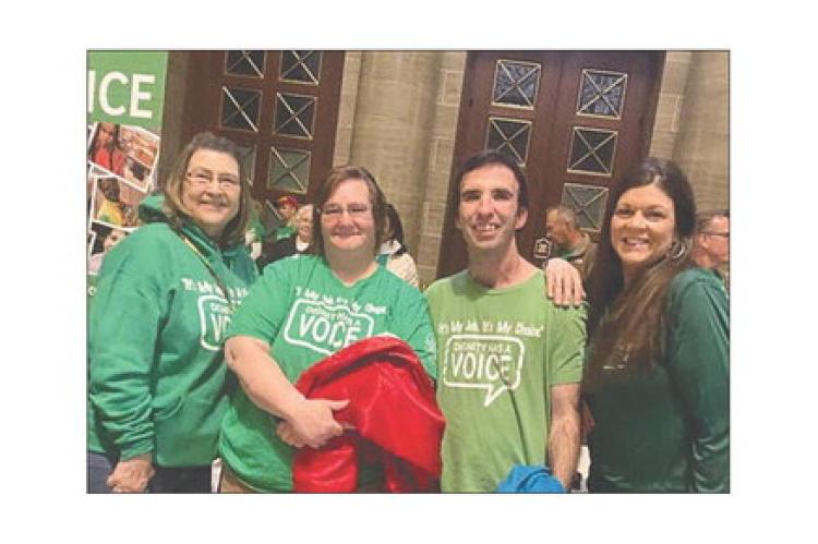 Submitted JUDY WATERS (LEFT), KAREN PARK, Tim Jenkins and Heather Pugh are at the Missouri capitol repping Ideal Industries Inc. for the 2023 Day For Choice event.