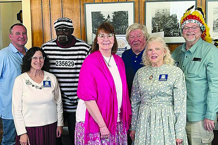 THE RICHMOND KIWANIS hold “An Afternoon at the Museum – Shaking Up the Spirits” at the Ray County Museum. Pictured above are Mac Proffitt (from left), Troy Pyle, Barb Dooley, Bruce Taylor, Michele Lewis, David Miller, Carole Jones, William Dooley and John Hartman. Submitted