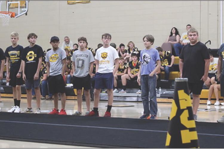 ORRICK HIGH SCHOOL Football team was introduced at Meet the Bearcats last week. SHARON DONAT | Staff