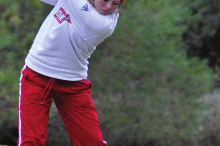 RICHMOND SENIOR Hannah Norris draws back to tee off at the Class 1 state girls golf tournament. she said. SHAWN RONEY | Staff