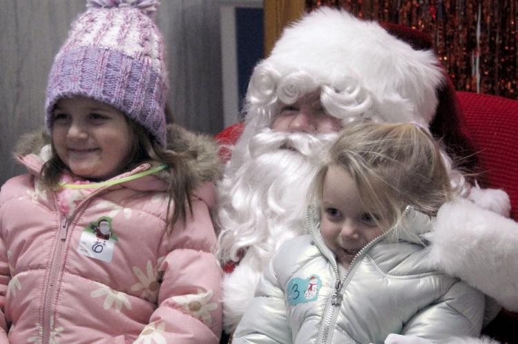 ELLIE AND LAINEY GOTH visit with Santa.
