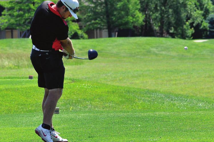 COVERING AREA GOLFERS Timmy Hamilton, seen here teeing off with a Monday at Drumm Farm Golf Course in Independence provides a physically driver, and Dylan Comstock on foot during a Kansas City Junior Tour stop rigorous, emotionally satisfying walk. SHAWN RONEY | Staff