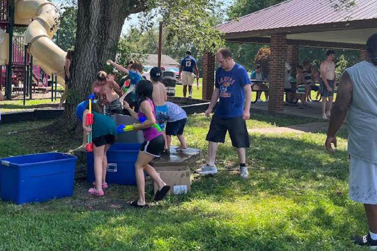 MAURICE ROBERTS PARK was full of water balloons, water guns and a lot of laughter July 15. CAP hosted a water-filled event for the community. SOPHIA BALES | Staff