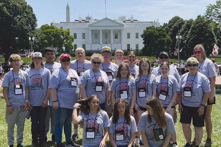 CHAPERONES AND STUDENTS are in front of the White House in Washington, D.C. BRENDA HAMM | Submitted