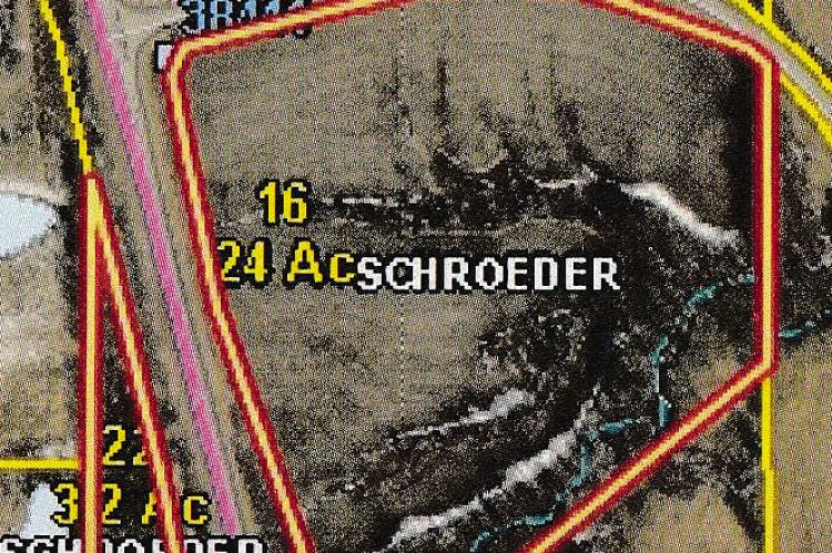 LAND IN yellow and double red outline is property under discussion. Submitted