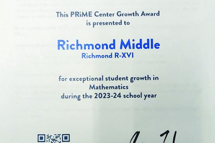 RMS recognized for outstanding student growth in mathematics