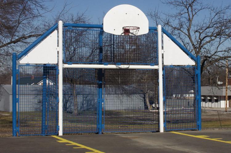 RICHMOND CITY Parks and Recreation department applied a fresh coat of paint to the basketball court near the skate park. SOPHIA BALES | Staff