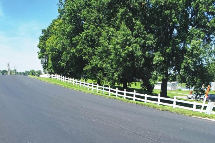 A SMOOTH SURFACE follows street work outside Ray County Memorial Hospital.