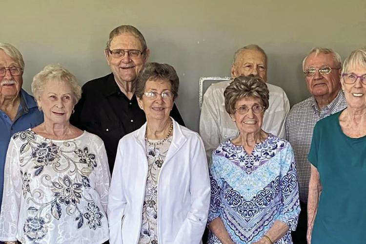 The Class of 57 held its annual 67th annual Class Reunion, Saturday, Oct 5th at Shirkey Golf Club. Attending were the following: Ann Simpson (from left), Dowell Carter, June Sharp, Jesse Lee, Doris Taber, Judy Seek, Stanley Edgar, Bill Chenault and Vigil Barchers and wife Carol from the class of 1954 along with Marshall Simpson (photographer). MARSHALL SIMPSON | Submitted