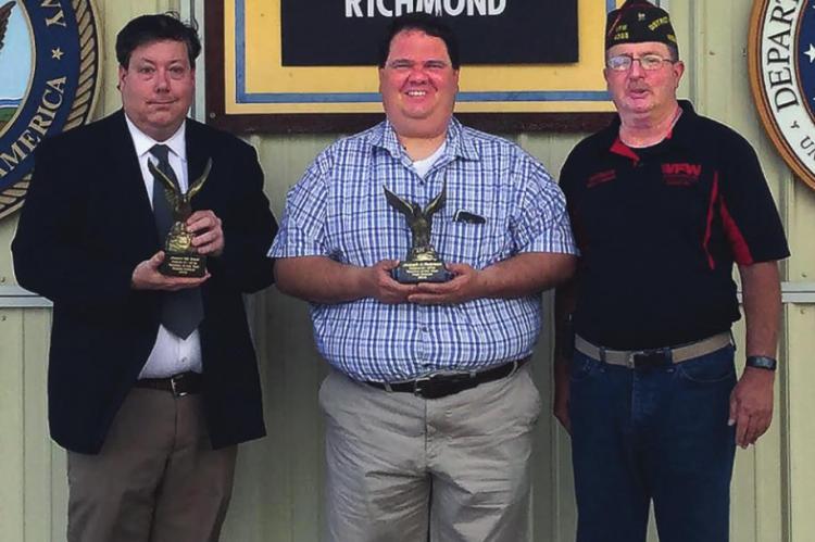 FROM LEFT are Teachers of the Year Jayson Moll and Joseph Robinson, and David Klaassen.