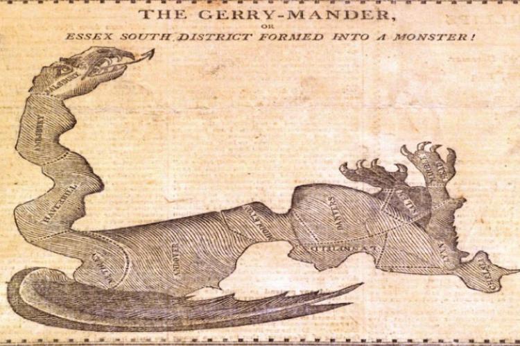 LONG a concern, gerrymandering drew a cartoon in the Salem (Mass.) Gazette in April 1813.