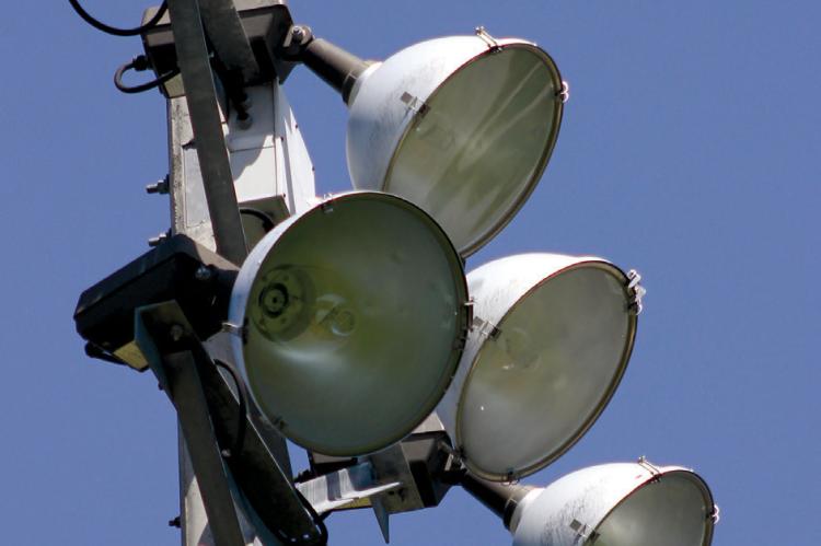 BALLFIELD LIGHTS were replaced in weeks past near Southview Park. Richmond City Economic Director James Gorham explained the lights prior were approximately 12 years old. “The poles were utility poles donated by Evergy,” said Gorham. SOPHIA BALES | Staff