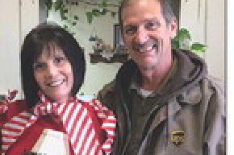 KIM AND TONY GHISALBERTI ready to celebrate Tony’s retirement after 42 years of service at UPS. Submitted