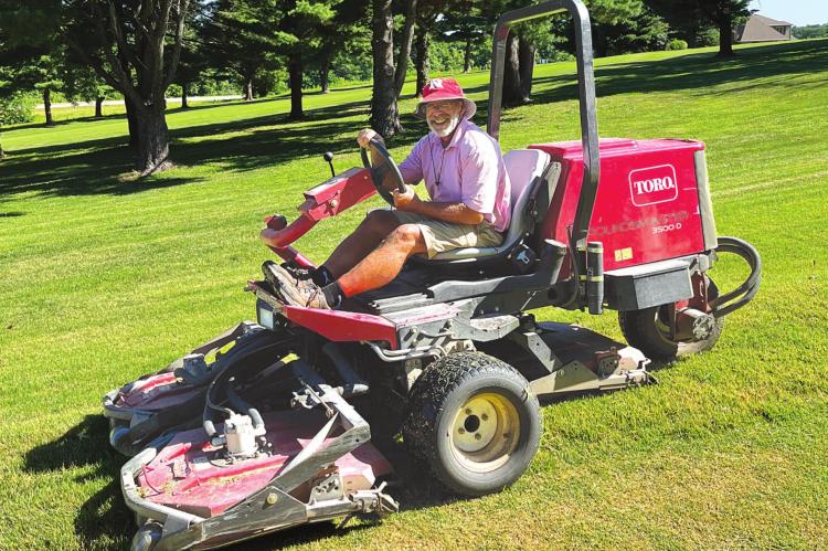TOM BAIER, hired in March to be Shirkey Golf Course's new superintendent, has been busy this summer keeping the greens hydrated and healthy for the members and golfers. SOPHIA BALES | Staff