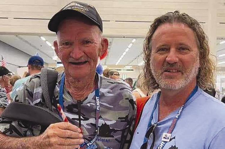 ORA EATON (left) and Jeff McGill are ready for their honoree and guardian flight to Washington D.C. Submitted