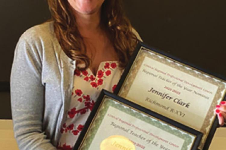 RICHMOND High School’s Jennifer Clark is the Missouri Central Regional Teacher of the Year. The designation moves Clark into Missouri Teacher of the Year consideration.