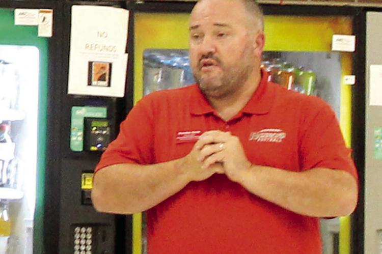 RICHMOND HIGH SCHOOL Principal Brandon Quick shares slide show with board of education. SHARON DONAT | Staff