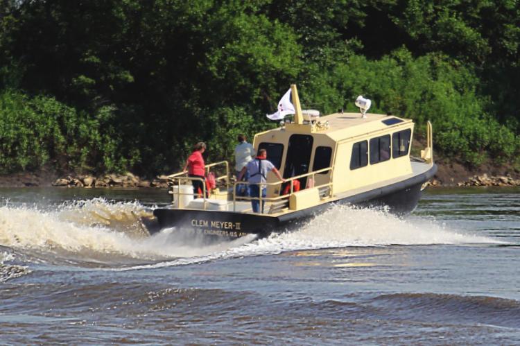 THE CLEM MILLER II takes off from Lexington to tour river repair work. J.C. VENTIMIGLIA | Staff