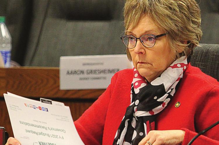 AT A HOUSE budget meeting, Rep. Peggy McGaugh sits front and center. J.C. VENTIMIGLIA | Staff