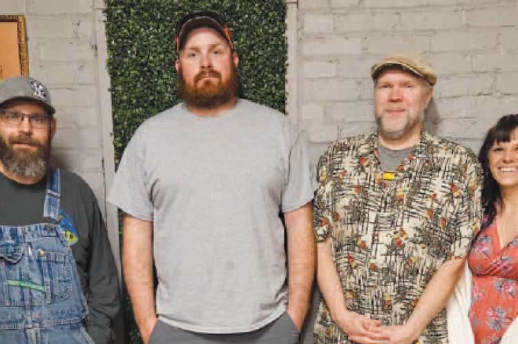 ZAC GREGORY (from left), Dale Askamit, Shawn Roney and Miranda Jamison discuss plumbing systems, repairs and prevention during “Ray County Voices” podcast episode.