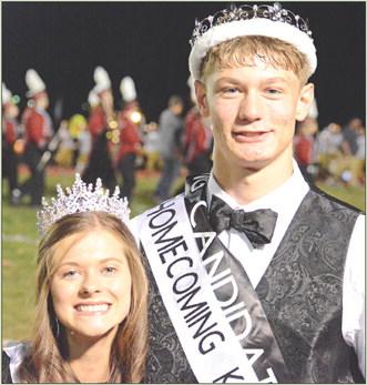 GRACE BOZARTH (left) and Gabe Baker were crowned Richmond High School’s Homecoming King and Queen during half- time festivities Sept. 22 at Spartan Stadium. SHAWN RONEY | Staff