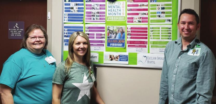 CELEBRATING May as Mental Health Awareness Month, from left, are Marti Daily, RN-program nurse; Lindsey Hash, program director; and Ethan Kent, program therapist.