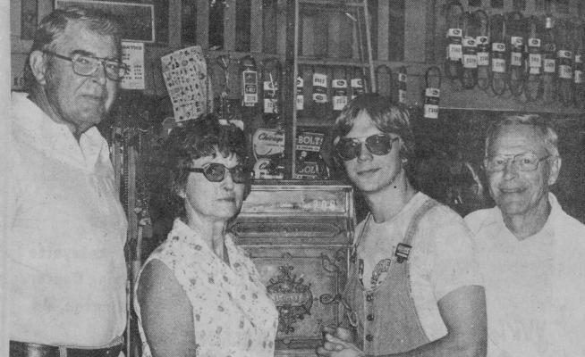General manager and bookkeeper Curtis Hamann, salesperson Margaret Stafford, Ernest Jones and owner Harry Jones appeared in the August 1978 Richmond News. SHIRLEY CURTIS KLEIN | Archives