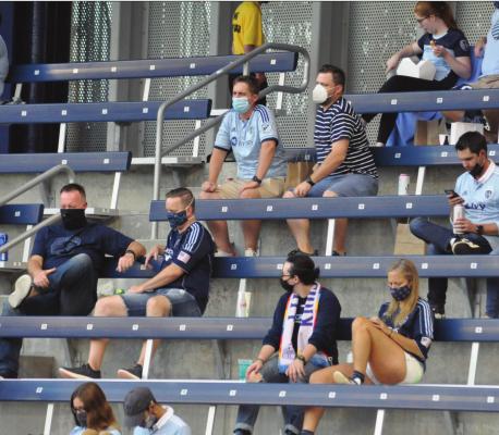 SHAWN RONEY | Staff THE SPARSE but boisterous crowd that watches Sporting Kansas City’s play Minnesota United FC calls to mind crowds at Richmond and Excelsior Springs athletic events.