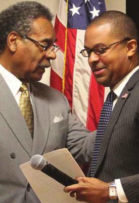J.C. VENTIMIGLIA | Staf U.S. REP. Emanuel Cleaver II meets with FCC Commissioner Geoffrey Starks in Kansas City to discuss rural internet funds.
