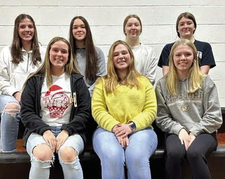 NORBORNE HARDIN-CENTRAL’s individual academic all-state softballers are (from left), front row, Addison Schachtele, Kady Musselman and Kelsey Nolker; back row, Libby Fifer, Millea Miller, Avi Leabo and Lilly Lyon. COURTESY OF NHC SOFTBALL | Submitted