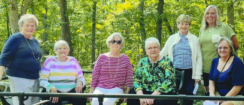 PATSY MACEY (from left), Beverly Phipps, Jan Carnahan, Nancy Coleman, Jean Schmidt and Sandra Williams enjoyed a trip to Hosta Alley this fall. The group also toured an aquarium.
