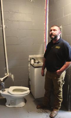 THIS CELL at the Ray County Jail is a suicide risk and, in fact, an inmate attempted to hang herself from the pipe leading from the ceiling to the toilet, Jail Administrator Chris Clariday says. J.C. VENTIMIGLIA | Staff