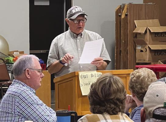 THE RAY COUNTY Historical Society President David Blyth discussed Prisoners of War camps in Missouri at the Eagleton Senior Center Veterans Dinner event. CATHY GOTTSCH | Submitted