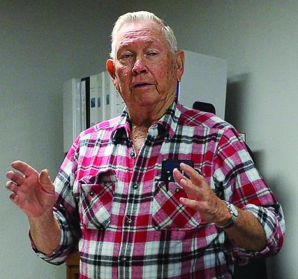 COUNTY COMMISSIONER Jerry Bishop argues that the Ray County Senior Center should be open for public use because Gov. Mike Parson opened public buildings. Commissioners Allen Dale and Bob King say the county controls county buildings and the state controls state buildings