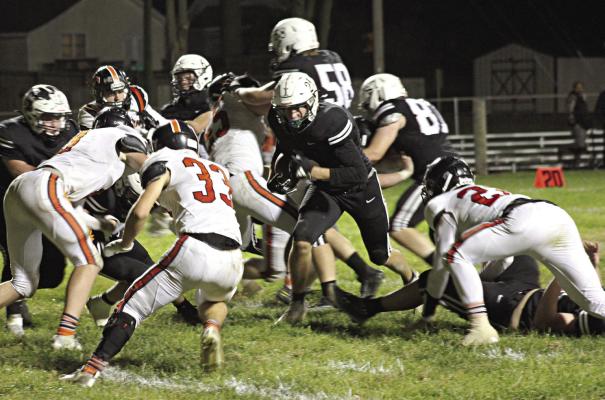 AFTER FACING Northwest of Hughesville/Otterville Oct. 20 at Hardin-Central to close regular-season play, the Norborne Hardin-Central varsity 8-man football co-op is preparing for district play Nov. 3, also at Hardin-Central. SOPHIA BALES | Staff