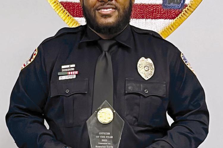 ROMULUS DAVIS was awarded Richmond Police Officer of the Year during a recent Richmond City Council meeting. Davis has been with the department for four years. SOPHIA BALES | Staff