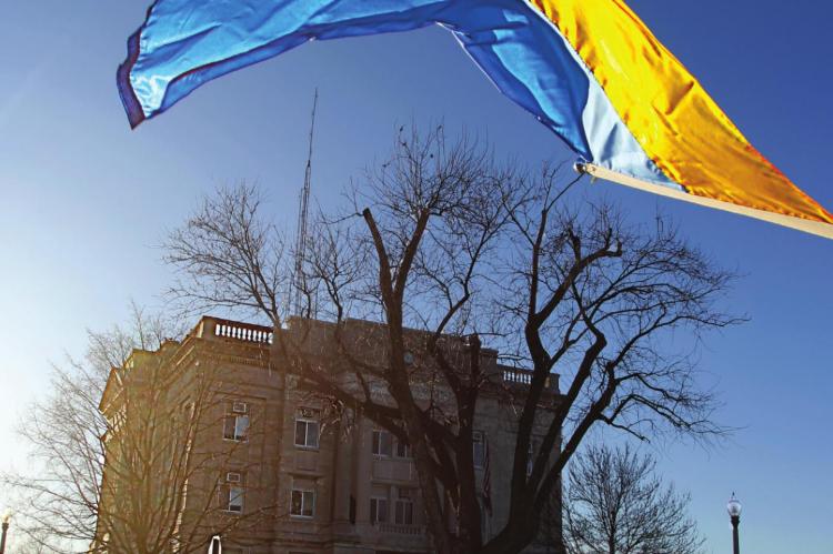 ACROSS from the courthouse in downtown Richmond, the Nest Egg flies a Ukrainian flag to show support for the country of Ukraine, where the people battle to save their nation’s democracy from the naked aggression of a war criminal, murderous Russian dictator Vladimir Putin. J.C. VENTIMIGLIA | Staff
